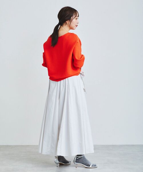 le.coeur blanc（ルクールブラン）の「ウエストリボンボリュームロングスカート（スカート・レディース・オフホワイト/ベージュ・38）」の10枚目の写真