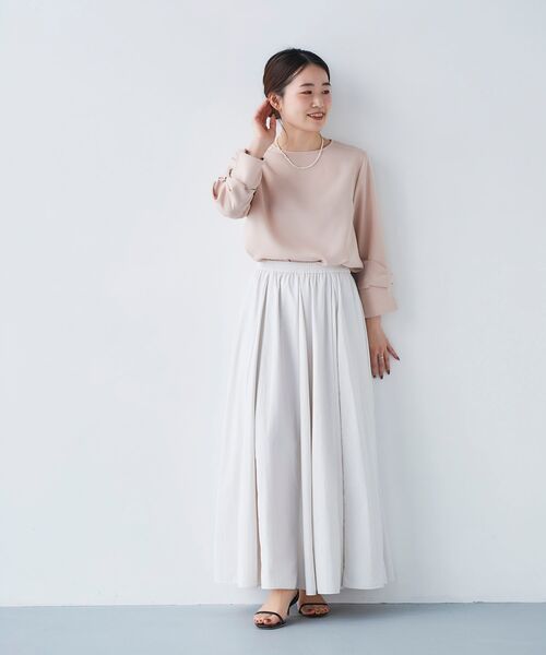 le.coeur blanc（ルクールブラン）の「ウエストリボンボリュームロングスカート（スカート・レディース・オフホワイト/ベージュ・38）」の11枚目の写真