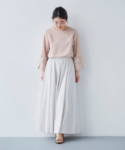le.coeur blanc（ルクールブラン）の「ウエストリボンボリュームロングスカート（スカート・レディース・オフホワイト/ベージュ・38）」の12枚目の写真