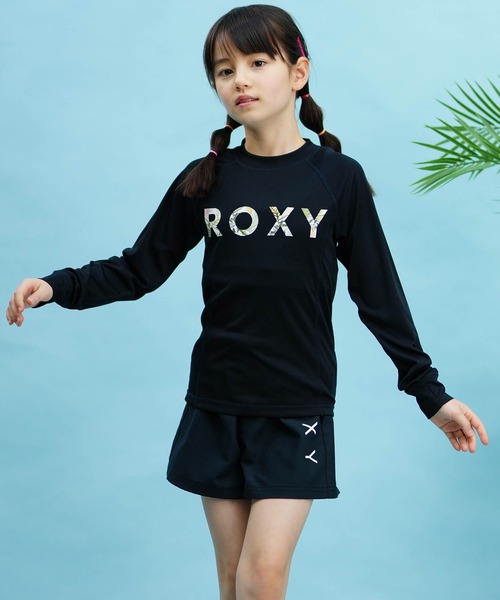 ROXY（ロキシー）の「ROXY/ロキシー キッズ ラッシュガード Tシャツ 長袖 ロンT UVケア TLY241107（ラッシュガード・キッズ・ライラック/ブラック/ホワイト・150cm/140cm/130cm）」の20枚目の写真