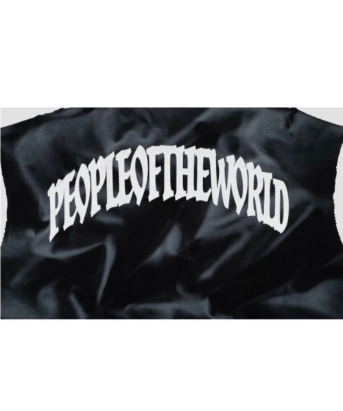 PEOPLE OF THE WORLD（ピープルオブザワールド）の「韓国ブランド PEOPLE OF THE WORLD ピープル オブ ザ ワールド Hooded Damage Best フードベスト ダメージベストプルオーバー ダメージパーカー ダメージフーディー 袖なしパーカー 袖なしトップス ノースリーブ オーバーサイズ 韓国ファッション ストリートファッション（パーカー・メンズ・ブラック・M）」の5枚目の写真