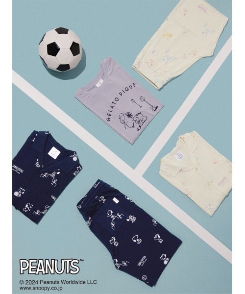 スヌーピー GELATO PIQUE ルームウェア ネイビー gelato pique（ジェラートピケ）の「【PEANUTS】【HOMME】ワン