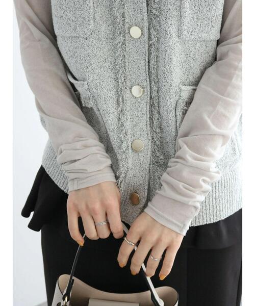 Te chichi(テチチ)の「ロングスリーブシアープルオーバー(Tシャツ/カットソー・レディース・オフホワイト/ピンク/グレー・F)」の1枚目の写真