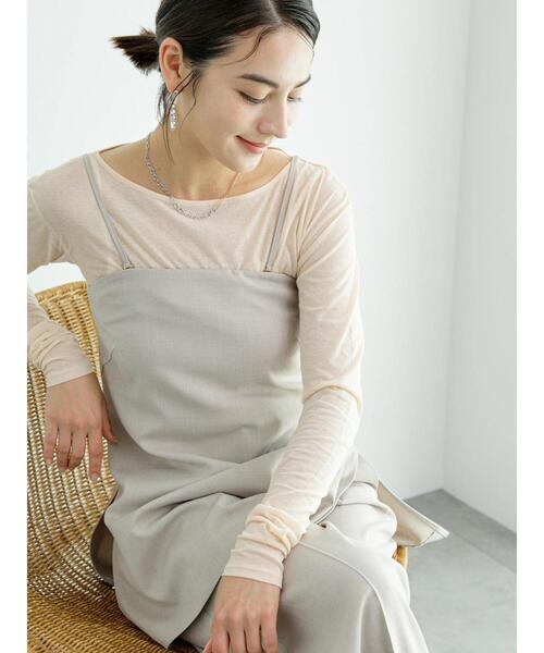 Te chichi(テチチ)の「ロングスリーブシアープルオーバー(Tシャツ/カットソー・レディース・オフホワイト/ピンク/グレー・F)」の18枚目の写真