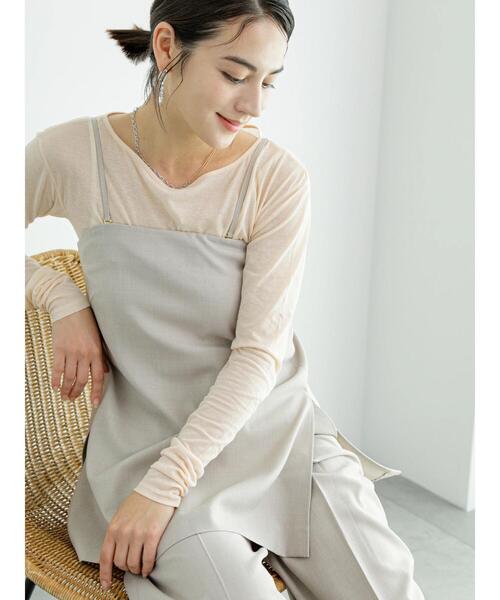 Te chichi(テチチ)の「ロングスリーブシアープルオーバー(Tシャツ/カットソー・レディース・オフホワイト/ピンク/グレー・F)」の21枚目の写真