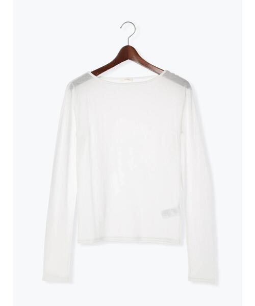 Te chichi(テチチ)の「ロングスリーブシアープルオーバー(Tシャツ/カットソー・レディース・オフホワイト/ピンク/グレー・F)」の17枚目の写真