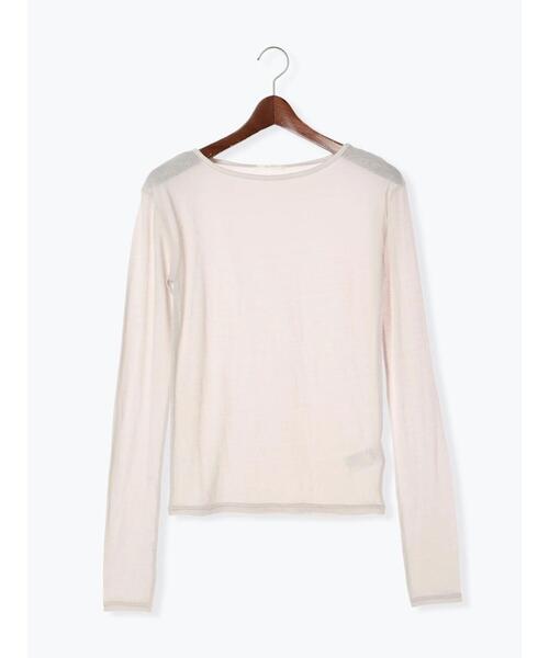 Te chichi(テチチ)の「ロングスリーブシアープルオーバー(Tシャツ/カットソー・レディース・オフホワイト/ピンク/グレー・F)」の6枚目の写真