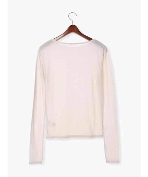 Te chichi(テチチ)の「ロングスリーブシアープルオーバー(Tシャツ/カットソー・レディース・オフホワイト/ピンク/グレー・F)」の7枚目の写真