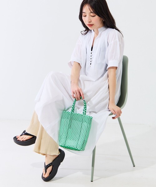 FREAK'S STORE(フリークスストア)の「限定展開 FS チャーム 付き メルカド ラメ バッグ(かごバッグ・レディース・オフホワイト/ブラック/グリーン・ONE SIZE)」の10枚目の写真