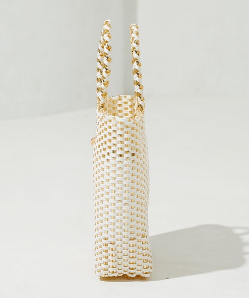 FREAK'S STORE(フリークスストア)の「限定展開 FS チャーム 付き メルカド ラメ バッグ(かごバッグ・レディース・オフホワイト/ブラック/グリーン・ONE SIZE)」の19枚目の写真