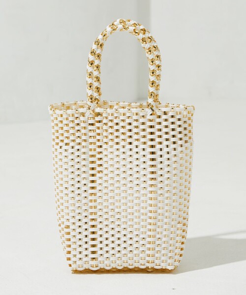 FREAK'S STORE(フリークスストア)の「限定展開 FS チャーム 付き メルカド ラメ バッグ(かごバッグ・レディース・オフホワイト/ブラック/グリーン・ONE SIZE)」の20枚目の写真