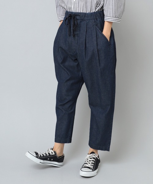 URCH RNA(アーチ アールエヌエー)の「R4206 コットンリネンのクロップドサマーパンツ(その他パンツ・レディース・レッド/ワンウォッシュ/ブラック・MEDIUM)」の3枚目の写真