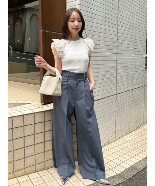 FRAY I.D（フレイアイディー）の「ギャザーフリルコンビノースリ 