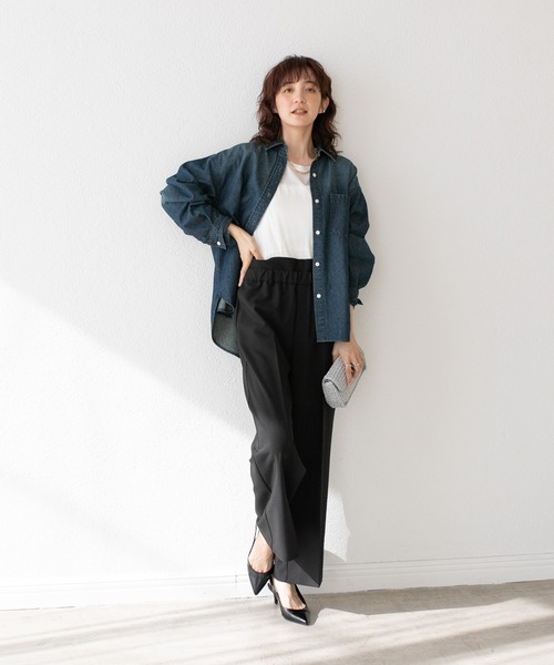 【新品】MONN.:(モン)リヴドロワ　Light DENIM SHIRTS セール】MONN.:(モン)/Light DENIM SHIRTS（シャツ/ブラウス