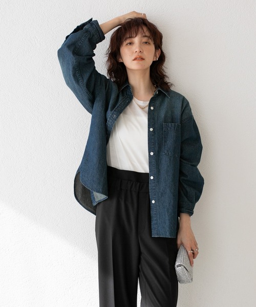 【新品】MONN.:(モン)リヴドロワ　Light DENIM SHIRTS セール】MONN.:(モン)/Light DENIM SHIRTS（シャツ/ブラウス