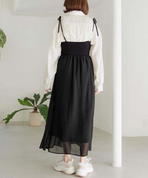 flower（フラワー）の「バレエシフォンワンピース（ワンピース・レディース・アイボリー/ブラック・FREE）」の3枚目の写真