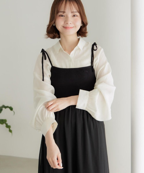 flower（フラワー）の「バレエシフォンワンピース（ワンピース・レディース・アイボリー/ブラック・FREE）」の5枚目の写真