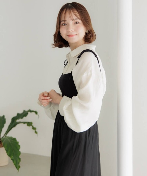 flower（フラワー）の「バレエシフォンワンピース（ワンピース・レディース・アイボリー/ブラック・FREE）」の6枚目の写真