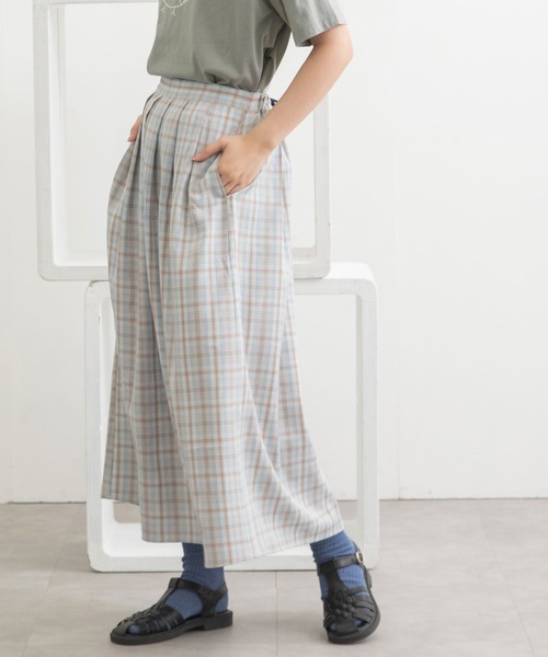 POU DOU DOU（プードゥドゥ）の「チェックタックスカート（スカート・レディース・グリーン/グレー/オレンジ・3）」の15枚目の写真