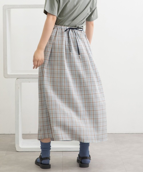 POU DOU DOU（プードゥドゥ）の「チェックタックスカート（スカート・レディース・グリーン/グレー/オレンジ・3）」の16枚目の写真