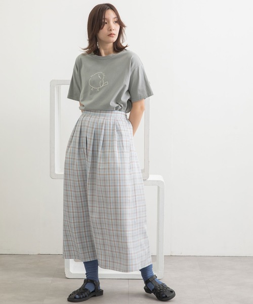 POU DOU DOU（プードゥドゥ）の「チェックタックスカート（スカート・レディース・グリーン/グレー/オレンジ・3）」の19枚目の写真