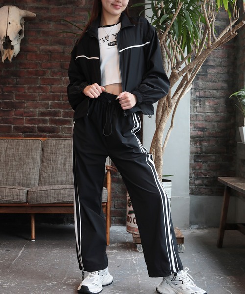 HOOK(フック)の「【HOOK】for girls 薄手ナイロンブルゾン セットアップ可能(ブルゾン・レディース・グレー/ブラック・M/XL/L)」の2枚目の写真