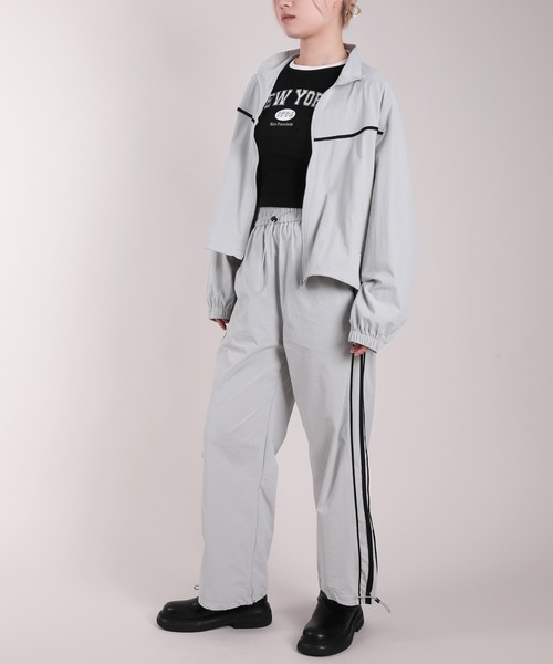 HOOK(フック)の「【HOOK】for girls 薄手ナイロンブルゾン セットアップ可能(ブルゾン・レディース・グレー/ブラック・M/XL/L)」の11枚目の写真