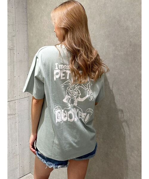 GYDA（ジェイダ）の「【WEB限定】PET PEEVE BUNNYポケットTシャツ（Tシャツ/カットソー・レディース・ピンク/ミント/ブラック/オフホワイト・FREE）」の3枚目の写真