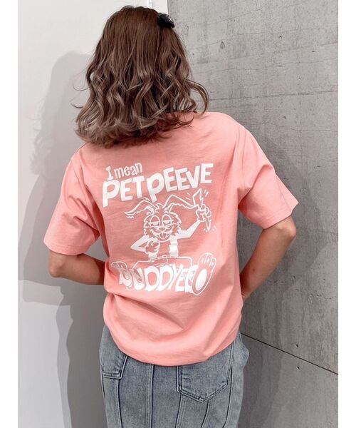 GYDA（ジェイダ）の「【WEB限定】PET PEEVE BUNNYポケットTシャツ（Tシャツ/カットソー・レディース・ピンク/ミント/ブラック/オフホワイト・FREE）」の5枚目の写真