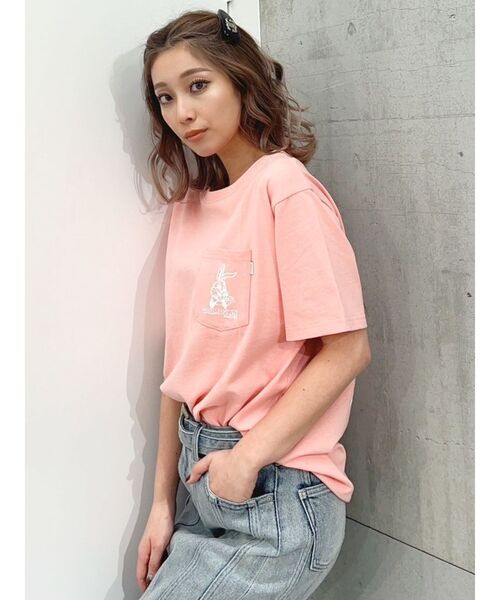 GYDA（ジェイダ）の「【WEB限定】PET PEEVE BUNNYポケットTシャツ（Tシャツ/カットソー・レディース・ピンク/ミント/ブラック/オフホワイト・FREE）」の8枚目の写真
