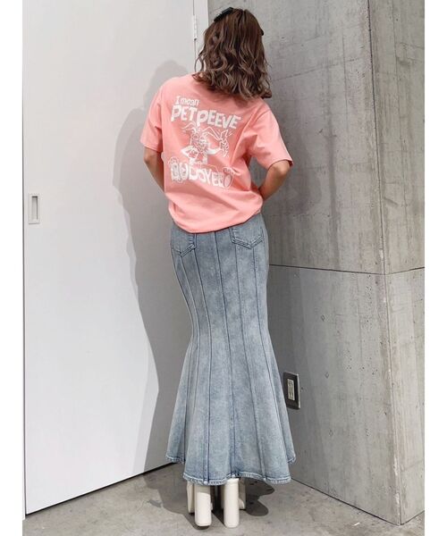 GYDA（ジェイダ）の「【WEB限定】PET PEEVE BUNNYポケットTシャツ（Tシャツ/カットソー・レディース・ピンク/ミント/ブラック/オフホワイト・FREE）」の9枚目の写真