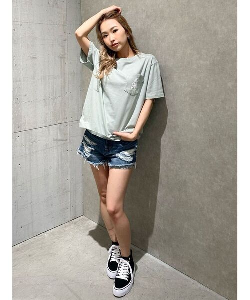 GYDA（ジェイダ）の「【WEB限定】PET PEEVE BUNNYポケットTシャツ（Tシャツ/カットソー・レディース・ピンク/ミント/ブラック/オフホワイト・FREE）」の15枚目の写真