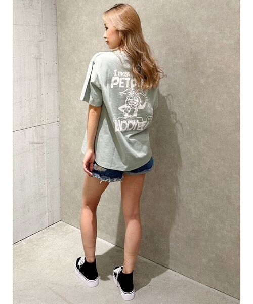 GYDA（ジェイダ）の「【WEB限定】PET PEEVE BUNNYポケットTシャツ（Tシャツ/カットソー・レディース・ピンク/ミント/ブラック/オフホワイト・FREE）」の16枚目の写真