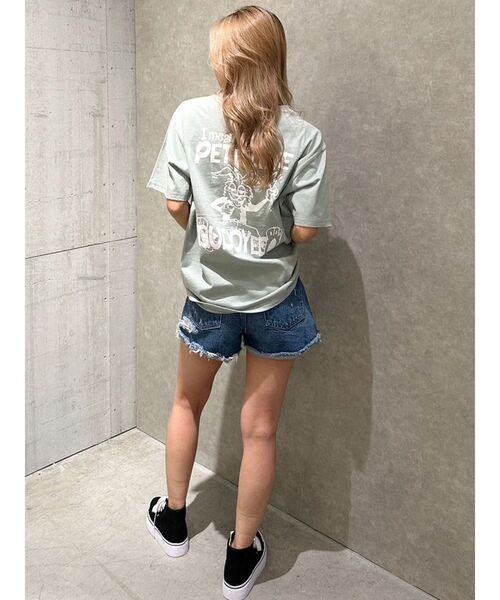 GYDA（ジェイダ）の「【WEB限定】PET PEEVE BUNNYポケットTシャツ（Tシャツ/カットソー・レディース・ピンク/ミント/ブラック/オフホワイト・FREE）」の17枚目の写真