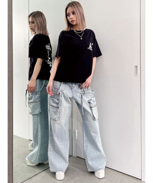 GYDA（ジェイダ）の「【WEB限定】PET PEEVE BUNNYポケットTシャツ（Tシャツ/カットソー・レディース・ピンク/ミント/ブラック/オフホワイト・FREE）」の22枚目の写真