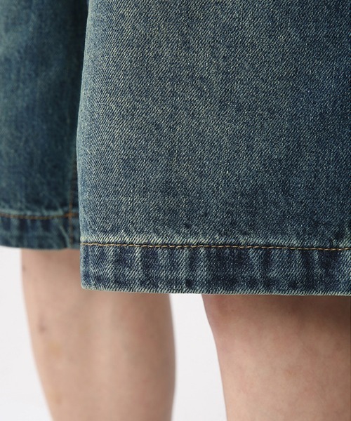 Ressaca（レサーカ）の「ユーズド加工 ワイドデニムショートパンツ（デニムパンツ・メンズ・ライトグレー/ダークインディゴブルー/インディゴブルー/ライトインディゴブルー・M/XL/L）」の11枚目の写真