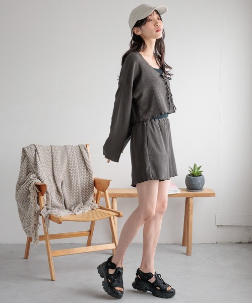 LOWRYS FARM（ローリーズファーム）の「オーシャンパシフィック／ラッシュヨウリュウリボン　108712（ラッシュガード・レディース・ベージュ/ブラック・FREE）」の18枚目の写真