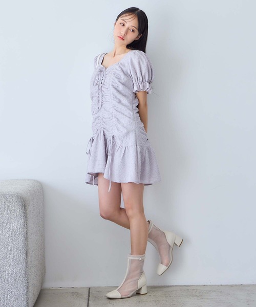 one after another NICE CLAUP(ワンアフターアナザーナイスクラップ)の「ドロストチュニックワンピース(チュニック・レディース・ブラック系その他/ホワイト系その他/サックスブルー・FREE)」の22枚目の写真