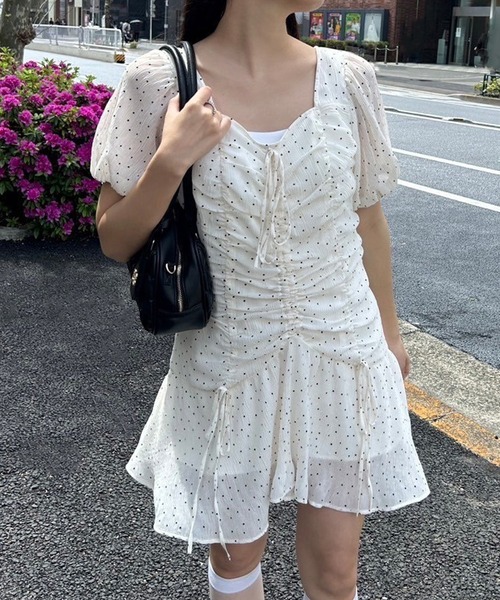 one after another NICE CLAUP(ワンアフターアナザーナイスクラップ)の「ドロストチュニックワンピース(チュニック・レディース・ブラック系その他/ホワイト系その他/サックスブルー・FREE)」の15枚目の写真