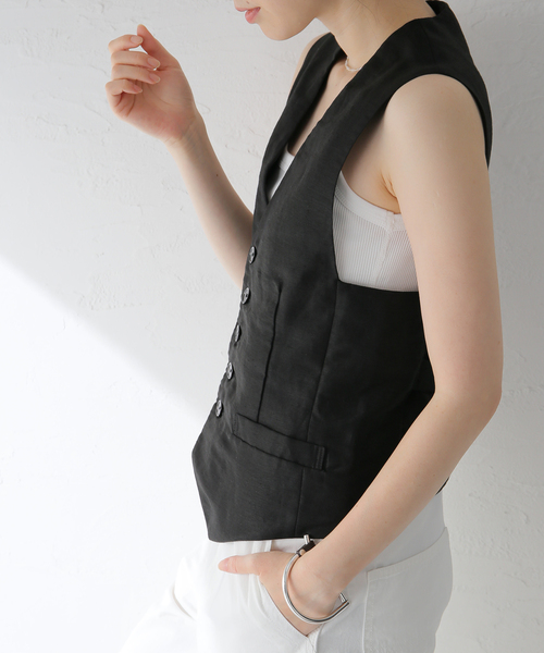 plage（プラージュ）の「NEPLA./ネプラ BACK SLIT ベスト（ベスト・レディース・ブラック・FREE）」の2枚目の写真