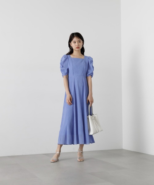 N.(N. Natural Beauty Basic)(エヌエヌナチュラルビューティーベーシック)の「◆【S Size Line】楊柳スクエアネックワンピース(ワンピース・レディース・ブラック系その他/ブルー・MEDIUM/SMALL)」の14枚目の写真