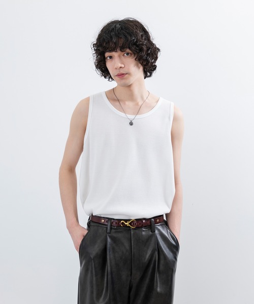 JUNRED（ジュンレッド）の「ルーズワッフルノースリーブ（タンクトップ・メンズ・ブラック/ホワイト・M/L/S）」の21枚目の写真