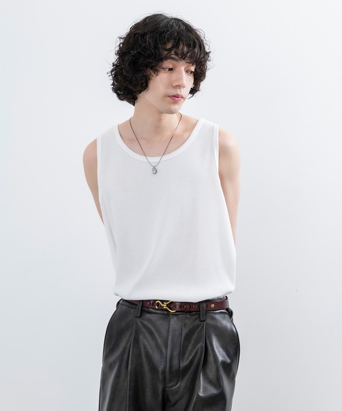 JUNRED（ジュンレッド）の「ルーズワッフルノースリーブ（タンクトップ・メンズ・ブラック/ホワイト・M/L/S）」の22枚目の写真