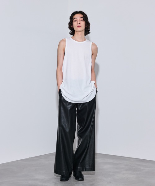 JUNRED（ジュンレッド）の「ルーズワッフルノースリーブ（タンクトップ・メンズ・ブラック/ホワイト・M/L/S）」の11枚目の写真