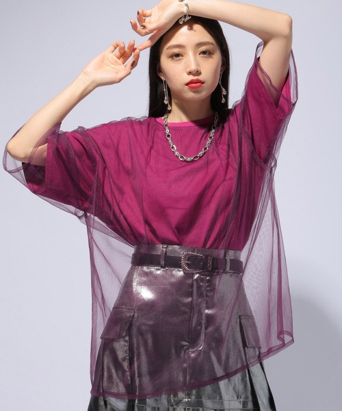 HARE チュールレイヤーTシャツ HARE（ハレ）の「チュールレイヤーTシャツ(HARE)（Tシャツ