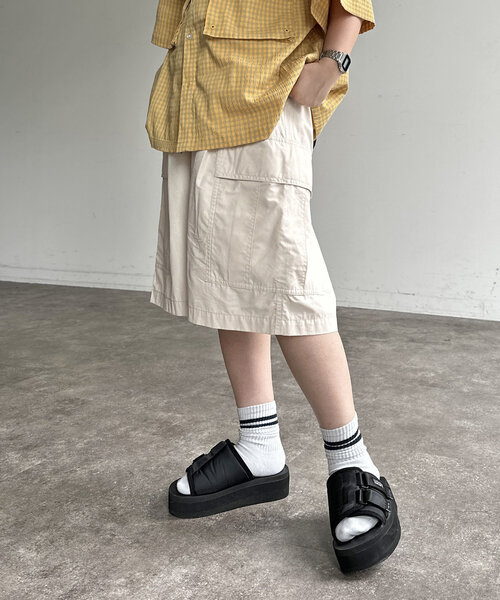 CPCM（シーピーシーエム）の「ツイルカーゴショーツ（カーゴパンツ・レディース・グレー/カーキ/アイボリー/ブラック・FREE）」の6枚目の写真