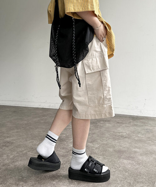 CPCM（シーピーシーエム）の「ツイルカーゴショーツ（カーゴパンツ・レディース・グレー/カーキ/アイボリー/ブラック・FREE）」の10枚目の写真