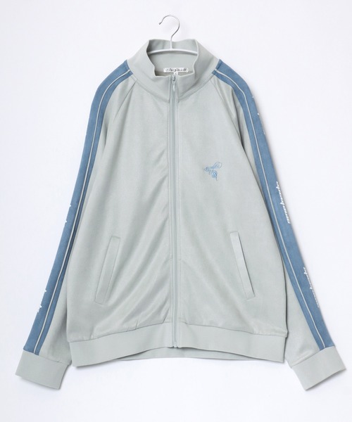 Salong hameu(サロン ハミュー)の「別注 蜂さんワンポイント刺繍 フェイクスエードサイドライントラックジャケット メンズ レディース ユニセックス/ジップアップジャケット(ジャージ・メンズ・ブルー/カーキ/ライトグレー・M/L)」の13枚目の写真