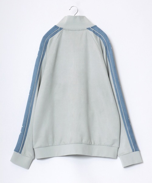 Salong hameu(サロン ハミュー)の「別注 蜂さんワンポイント刺繍 フェイクスエードサイドライントラックジャケット メンズ レディース ユニセックス/ジップアップジャケット(ジャージ・メンズ・ブルー/カーキ/ライトグレー・M/L)」の12枚目の写真