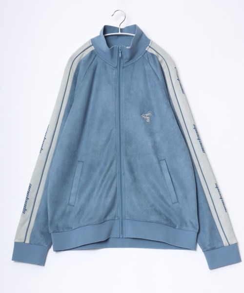 Salong hameu(サロン ハミュー)の「別注 蜂さんワンポイント刺繍 フェイクスエードサイドライントラックジャケット メンズ レディース ユニセックス/ジップアップジャケット(ジャージ・メンズ・ブルー/カーキ/ライトグレー・M/L)」の5枚目の写真